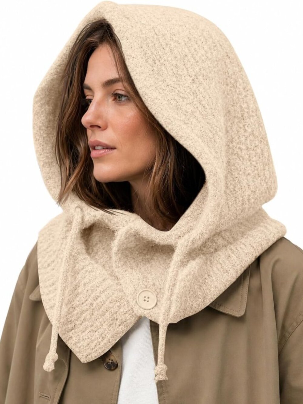 Cozy Winter Balaclava Scarf with Buttons | Warm Hat & Neck Cover for Women